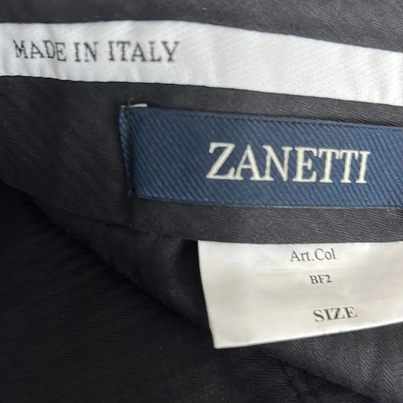 Zanetti Flat Front Brunello Unhemmed Suit Pants in Navy - NWOT - 38 Measured - Picture 4 of 6